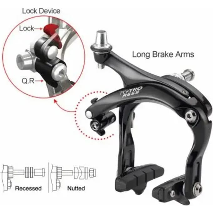 Paar bolt-on remklauwen Tektro r559