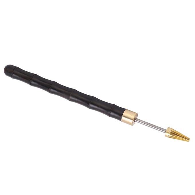 Stylo Teinture Bord Cuir Rouleau Teinture Bord Acier Inoxydable avec Manche en Bois de Santal Stylo Teinture Cuir pour black