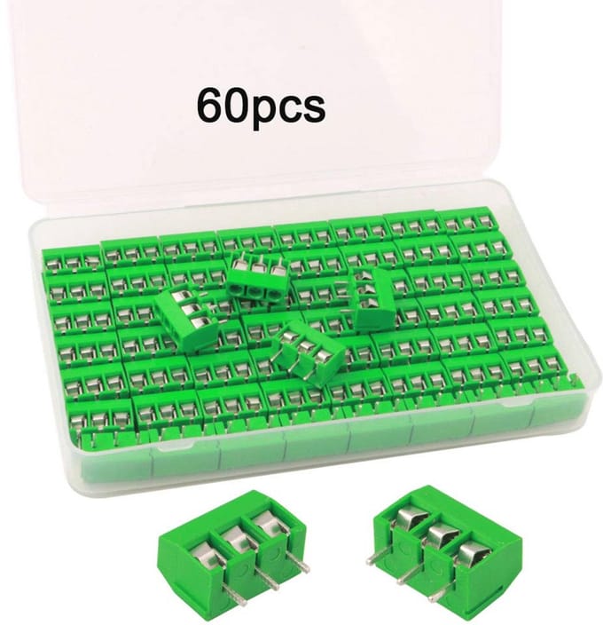 Premium 3-pins PCB Mount Screw Terminal Block Set - 60 Stuks