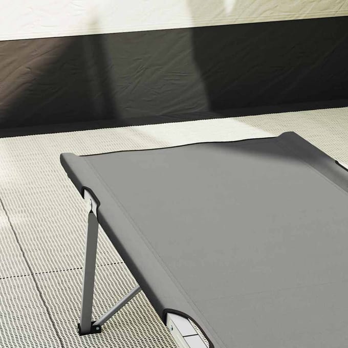 vidaXL Opvouwbaar Camping Bed Grijs 194 x 62,5 x 42,5 cm