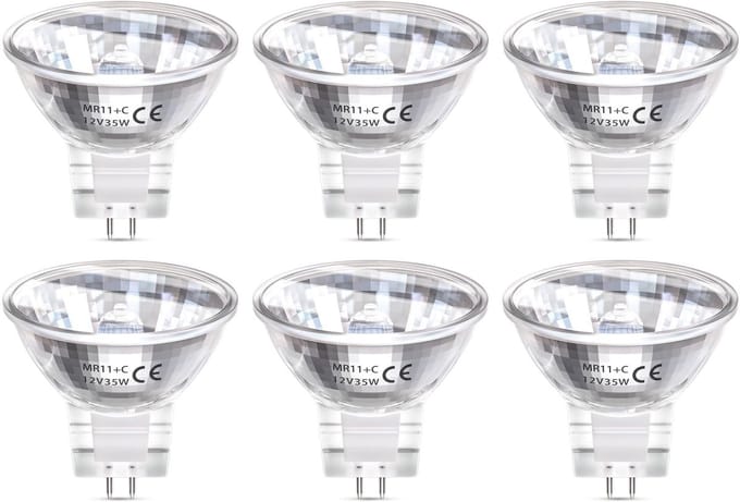 GU4 Spotjes halogeen 35W - 12V - MR11 - Dimbaar warm wit licht - 6 spots
