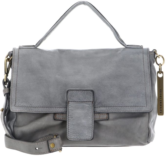 CATERINA LUCCHI Leren schoudertas Parma Maria Shoulder Bag Grigio Chiaro grijs
