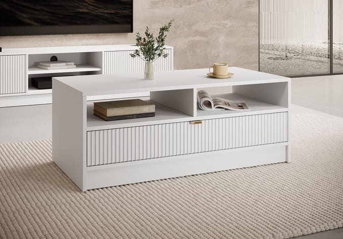 Meubella - Salontafel Tavares - Wit - 100 cm