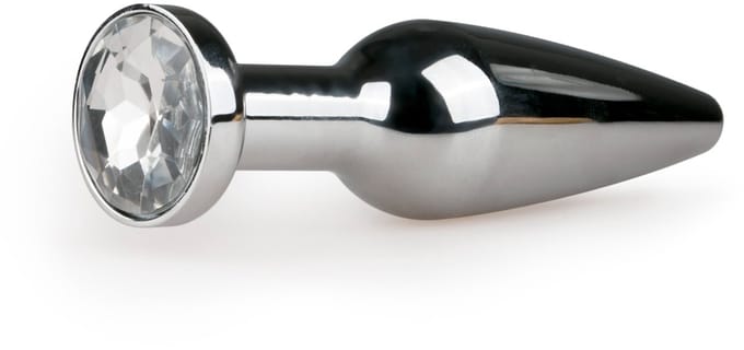 Metalen Buttplug met Diamant Zilver - L