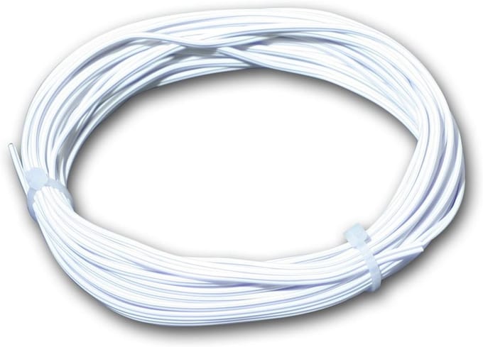 10 Meter Tweeaderige Koperkabel 0.14mm² Wit