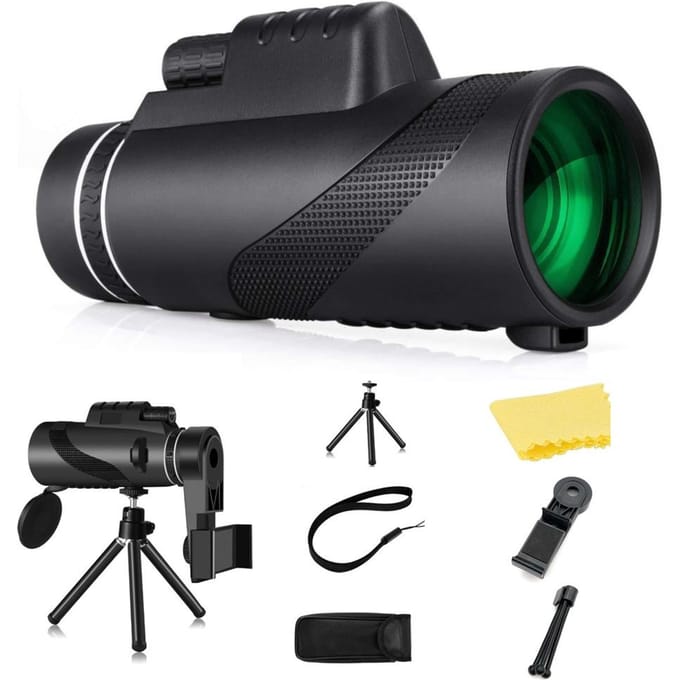 80X100 Monoculaire Telescoop met Nachtzicht bij weinig licht Krachtige Monoculaire Telescoop voor Vogels Wilde Dieren