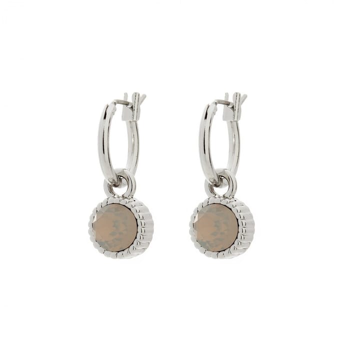 Biba Oorhangers Zilver met gekleurde steen Light Grey Opal