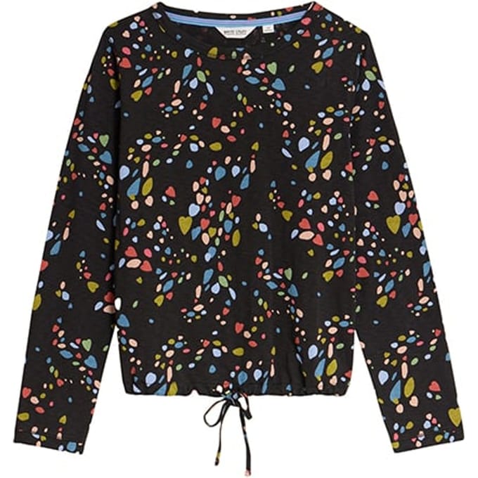 White Stuff Tasha Tie Hem Top Black Printed Taglia: 6 | Magliette intime Outlet | Donna | Nero