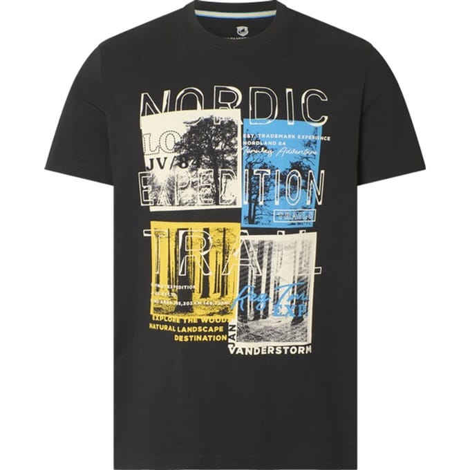 Jan Vanderstorm herren T-Shirt - 52/54 - zwart - Plus Size