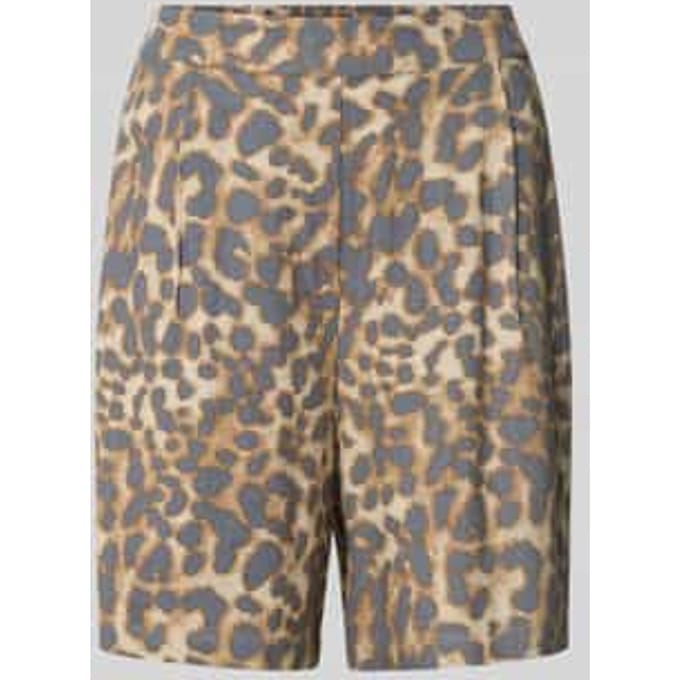 regular fit shorts van viscosemix met all-over dierenprint