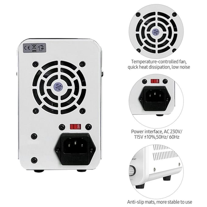 Alimentation cc de banc, Variable 160V 2A, affichage numérique, commutation réglable, alimentation régulée US Plug 30V 5A blanc