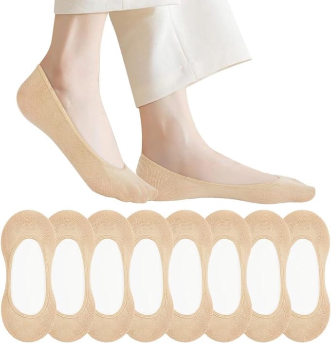 8 paar damessokken met siliconen pad, ademend en antislip, maat 36-40