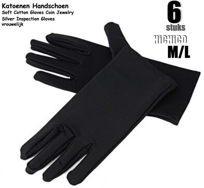 Vrouwelijke Zwarte handschoenen maat ML 3Paar