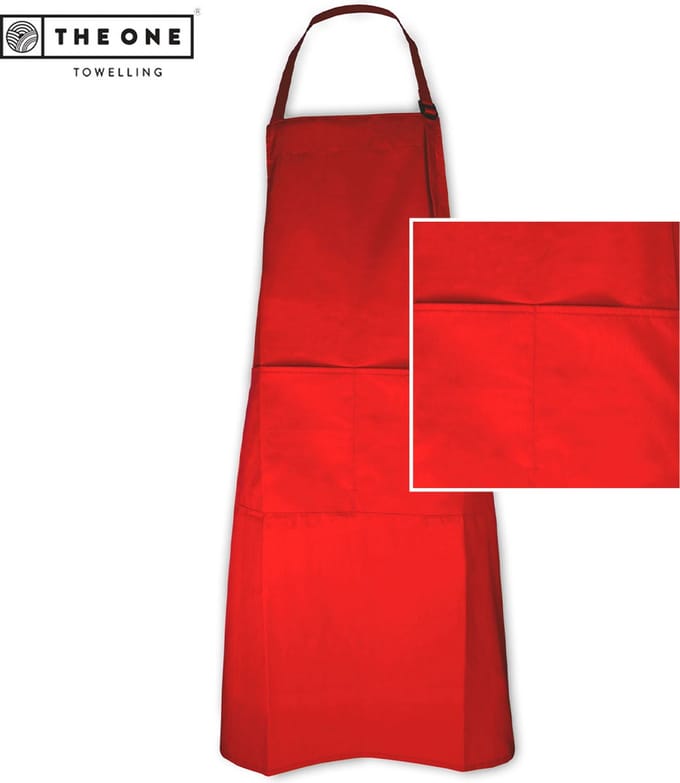 The One Towelling Keukenschort - Schort - Verstelbare band - 35% Katoen / 65% Polyester - One size - Rood