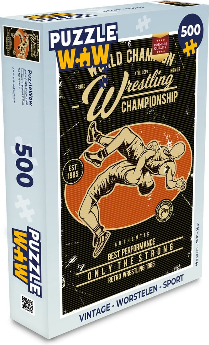 Puzzel Vintage - Worstelen - Sport - Legpuzzel - Puzzel 500 stukjes