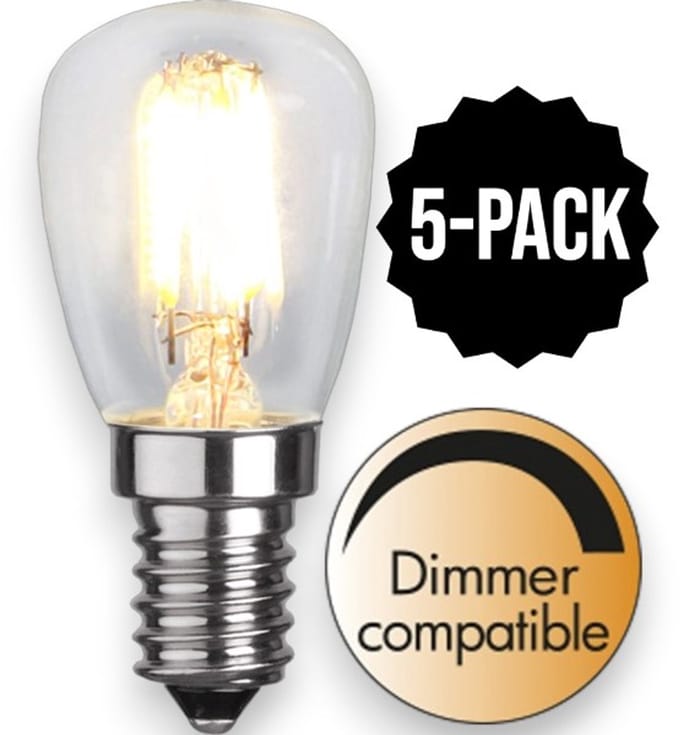 5-Pack | Mini Lampje - E14 - 2.8W - Extra Warm Wit - 2700K - Dimbaar - Filament - Helder