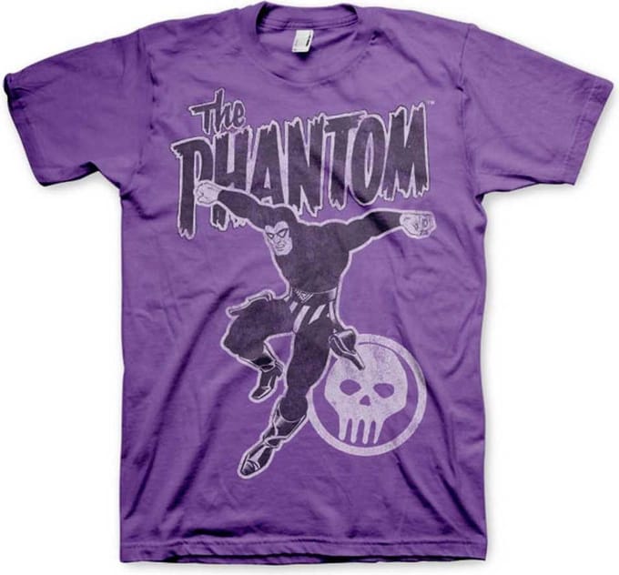 The Phantom Heren Tshirt -S- Jump Distressed Paars