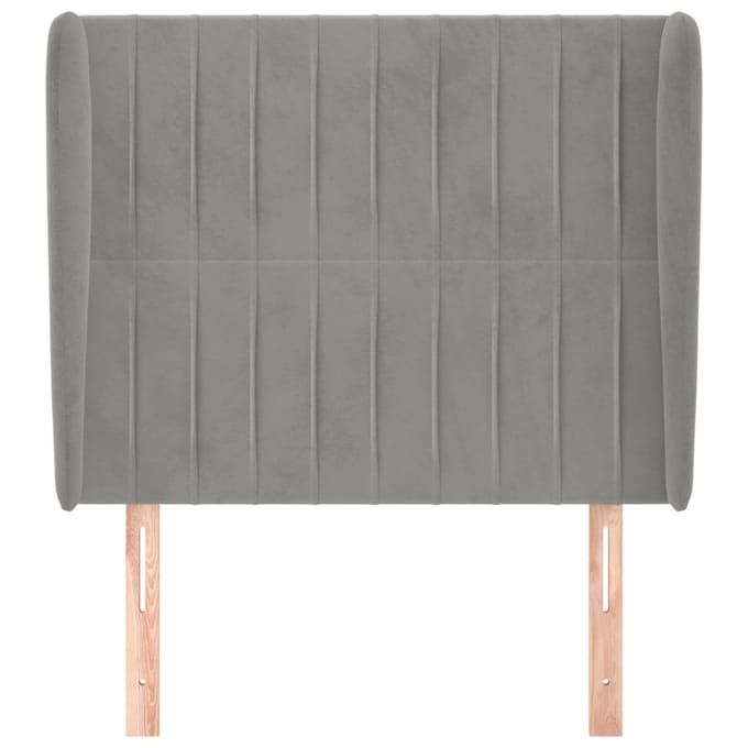 vidaXL - Hoofdbord - met - randen - 93x23x118/128 - cm - fluweel - lichtgrijs