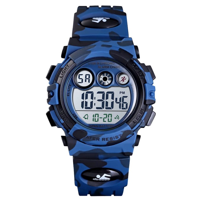 Kinderhorloge – Chronograaf – Waterdicht – Camouflage Blauw