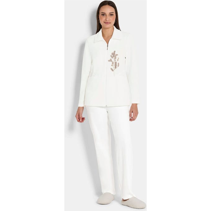 Nicky huisensemble met modieus borduursel - gebroken wit - Gr. 54 van Goldner Fashion
