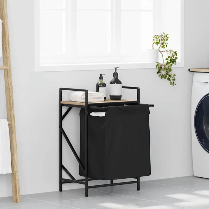vidaXL - Wasmand - 1 - vak - met - plank - sonoma - eikenkleurig