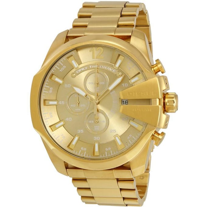 Diesel Mega Chief DZ4360 Herenhorloge 51 mm - Goudkleurig