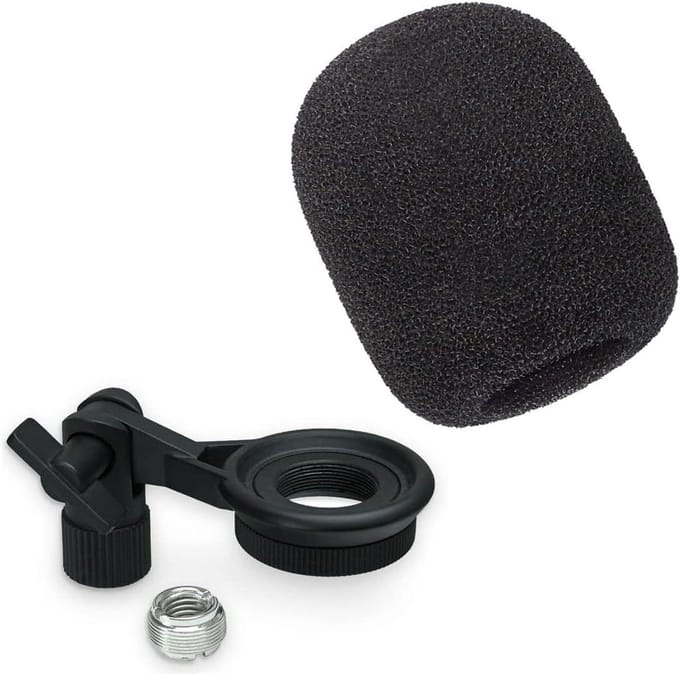 Microfoonhouder met Popfilter - Microfoon Accessoire - Podcasting Opnemen - Volledig Metalen Constructie - Universeel - Zwart