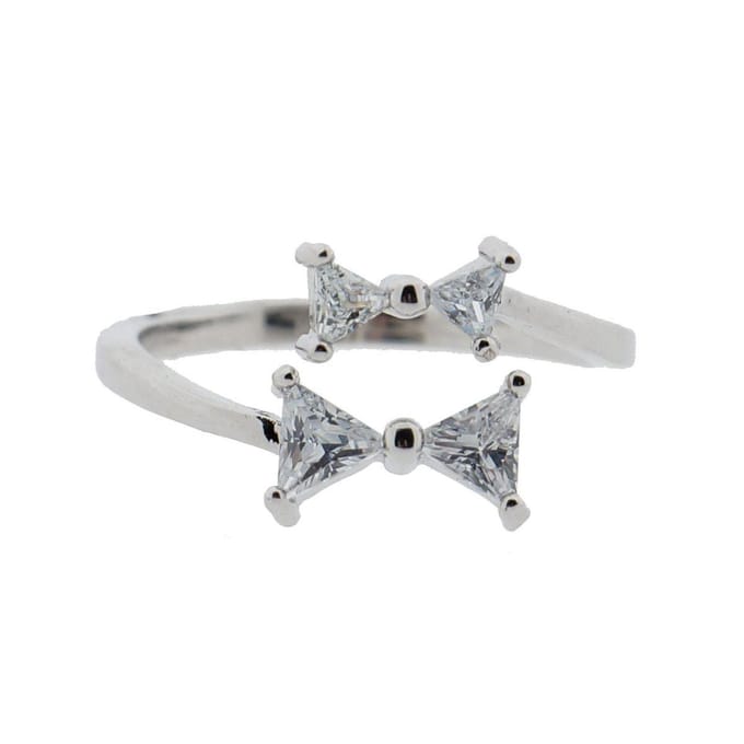 Melady Ring Dames Zilverkleurig Metaal Strikjes Rond Sieraad Juweel