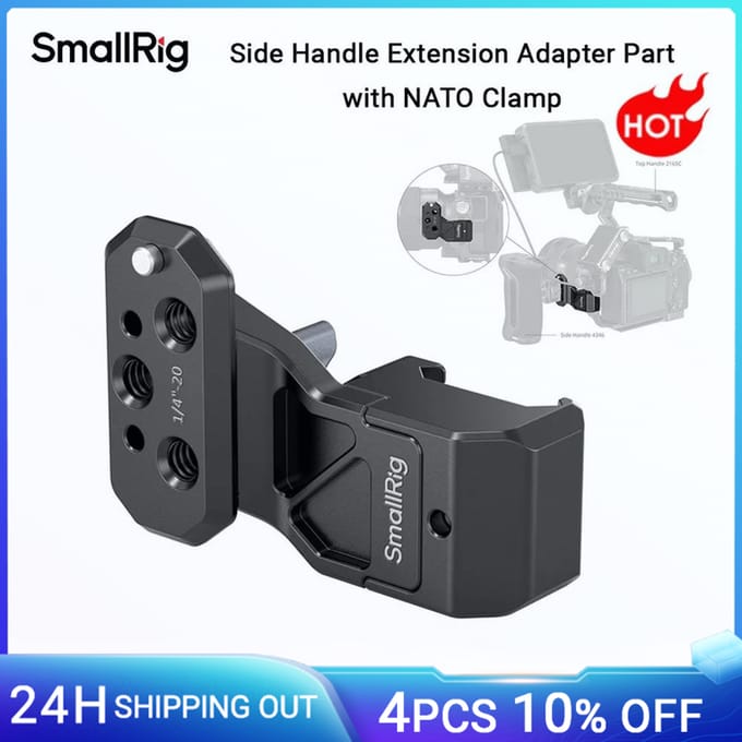 SmallRig 4458 Side Handle Extension Adapter Part with NATO Clamp