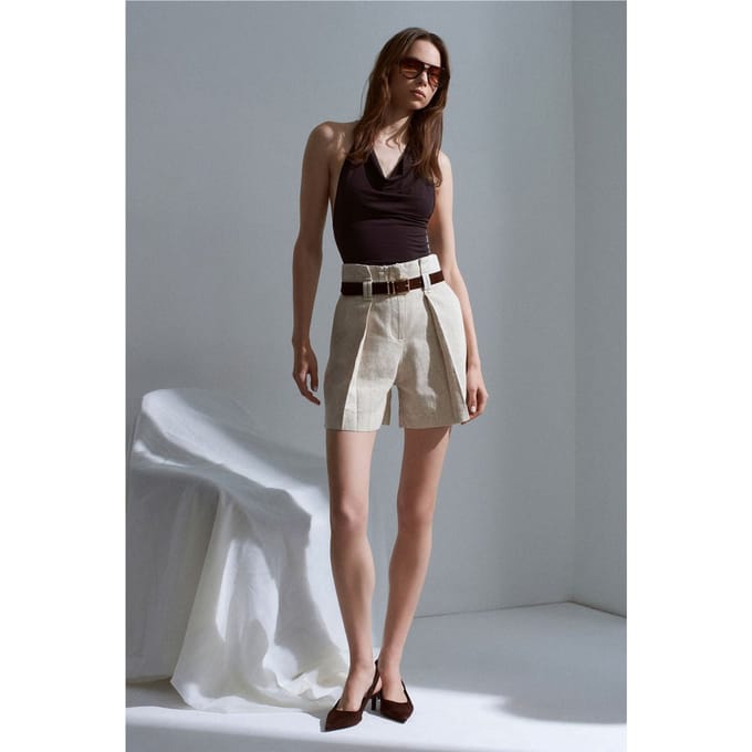 Hoogwaardige Taille-Broek met Riem en Wijde Pijpen