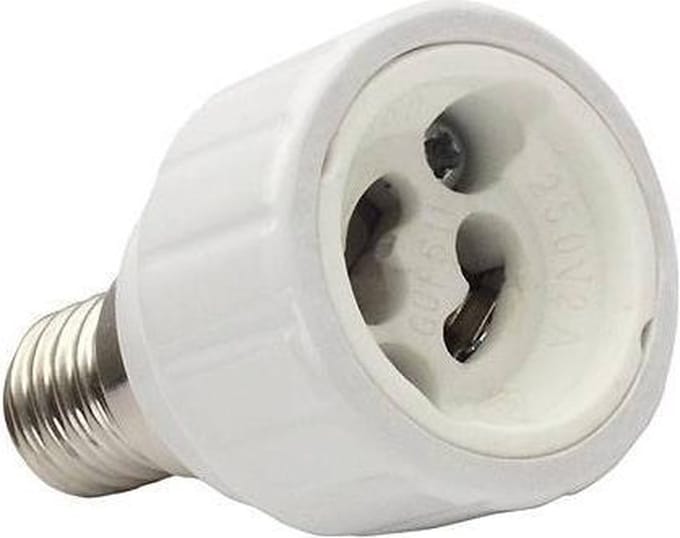 Verloopfitting E14-GU10 - lampfitting - wit