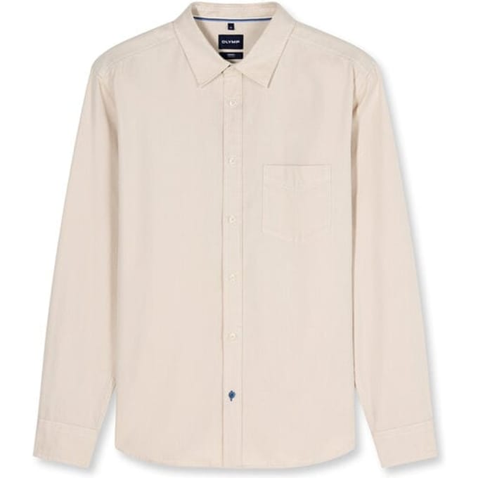 OLYMP Casual Overhemd, Regular Fit, Kent, Beige