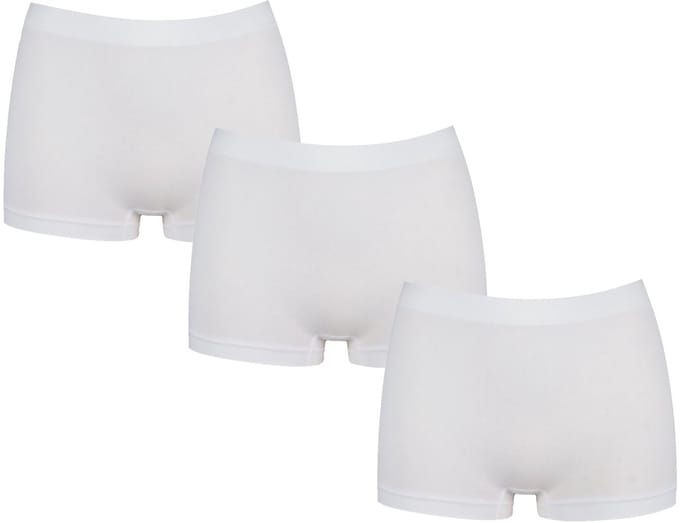 J&C Underwear 3-pack Dames katoenen boxershort 4166 Wit - maat S/M