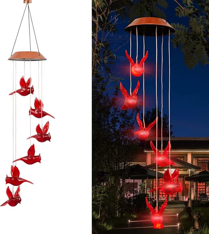 Dailyiled - kuifmees solar verlichting - led - multicolor - sfeerverlichting - windgong