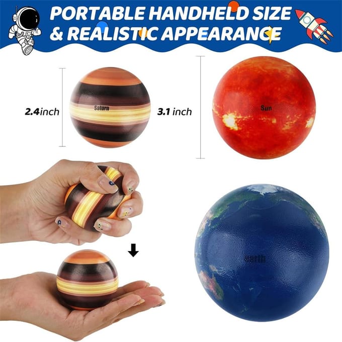 10 STUKS Zonnestelsel Planeet Stressballen Stressverlichting Planeten Ballen Anti Stress Zonne Educatieve Ballen Verjaardagscadeaus red