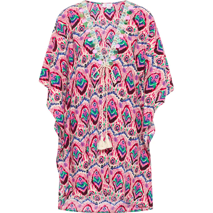 IZIA Kimono Dames Roze Veelkleurig