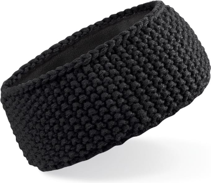 Beechfield - Hoofdband - Dames - One-size - Gebreid - Winter - Acryl - zwart