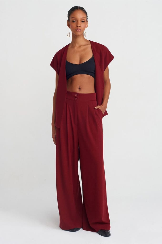 Hoge Taille Plissé Wijde Pantalon