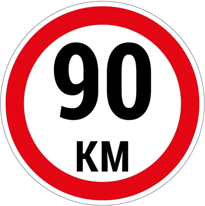 90 km bord | gecoat dibond materiaal | 30 cm