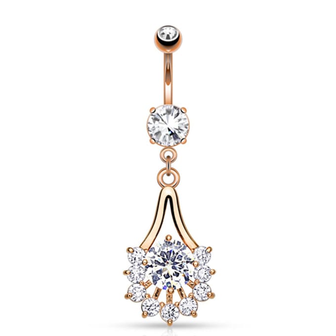 Navelpiercing waaier - rose - LMPiercings