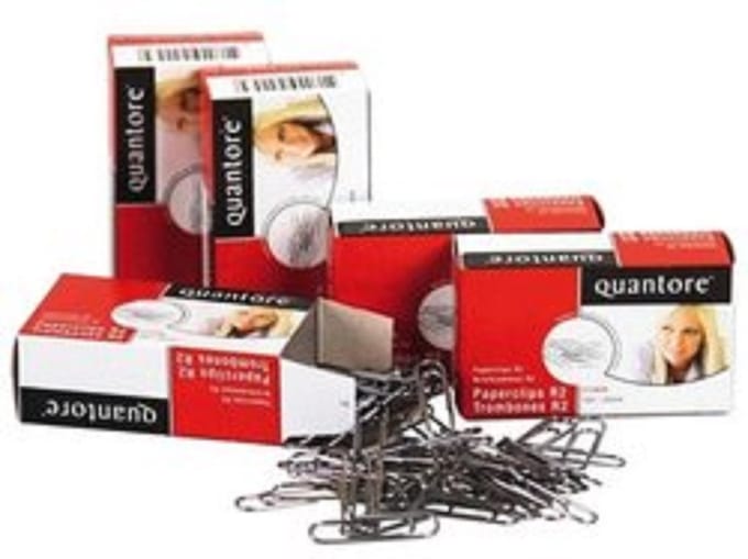 Quantore - 100 paperclips rond 30mm  - 2 doosjes