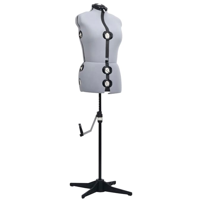 vidaXL - Paspop - verstelbaar - vrouw - maat - 40-46 - M - grijs