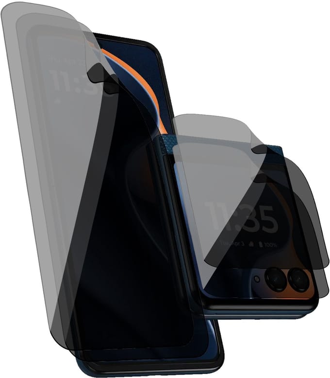 Privacy Screenprotector geschikt voor Motorola Razr 60 - 2x FlexGuard Screen Protector
