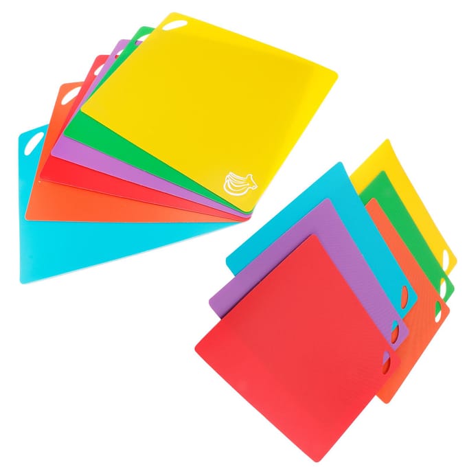 6-delige set Snijplank Hakplanken Flexibel Antislip Groente Vlees Gereedschap Matten Keukengadgets red