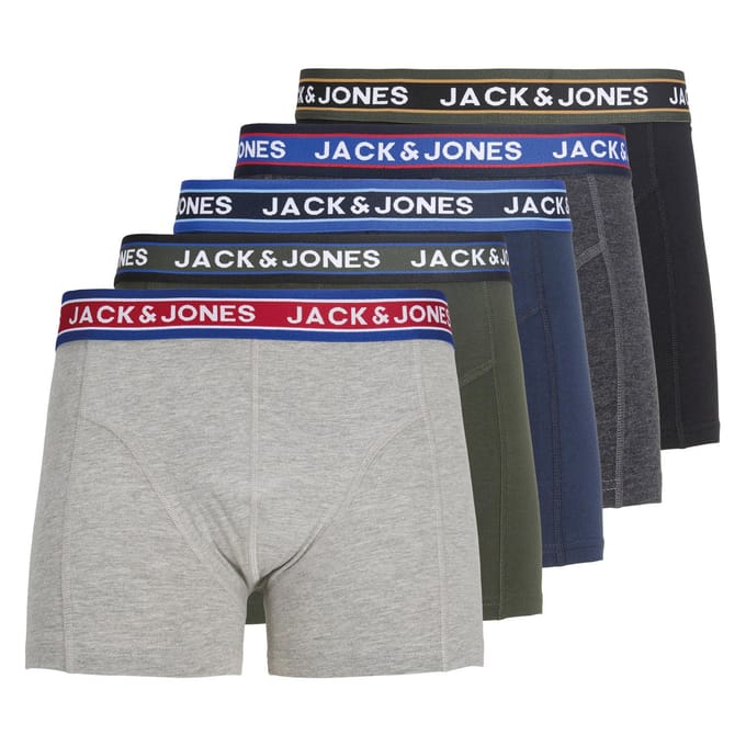 Jack & Jones Heren boxershorts trunks jacoliver 5-pack effen color