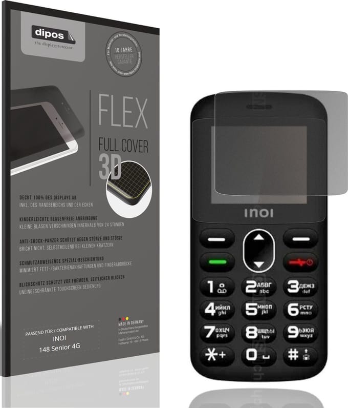 dipos FLEX – Matte Privacy Screenprotector geschikt voor INOI 148 Senior 4G | Volledige Schermbescherming | Case-Friendly
