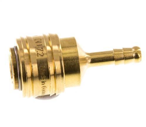 Messing DN 7.2 (Euro) Luchtkoppeling Snelkoppeling 6 mm Slangpilaar Double Shut-Off