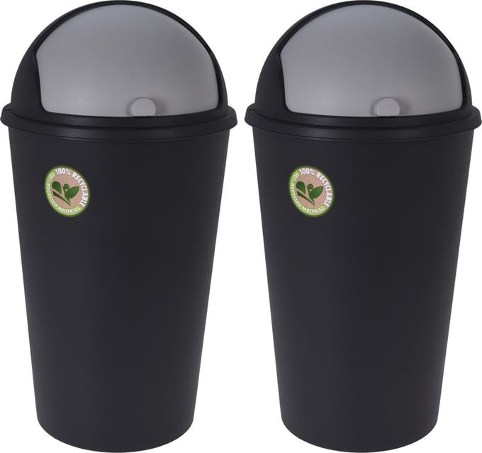 Storage Solutions Prullenbakken 2x stuks - 25L - gerecycled kunststof