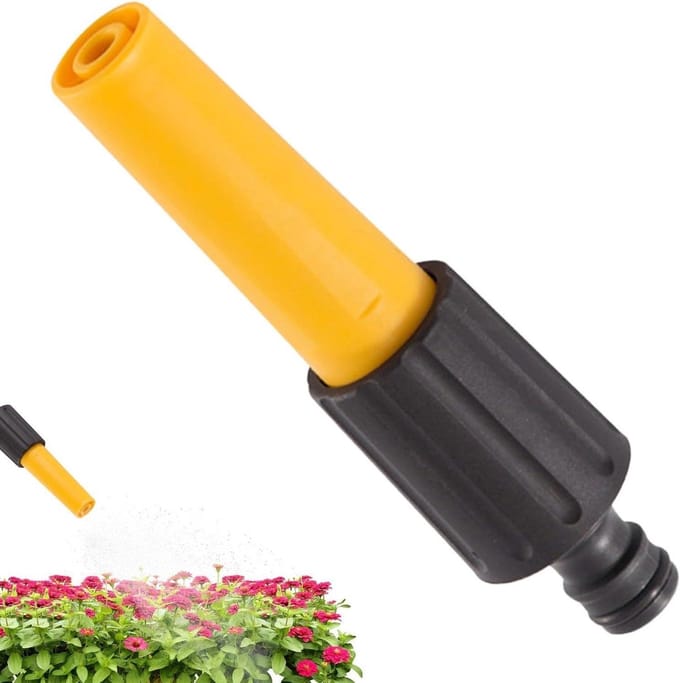 Tuinslangmondstuk - Hogedrukspuit - Efficiënte reiniging - Verstelbare spuitpatronen - 13.8 cm - Grijs
