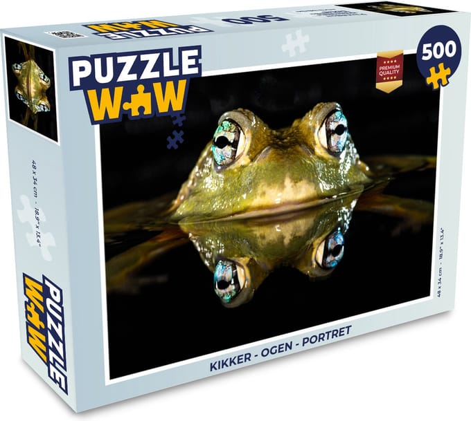 Puzzel Kikker - Ogen - Portret - Legpuzzel - Puzzel 500 stukjes